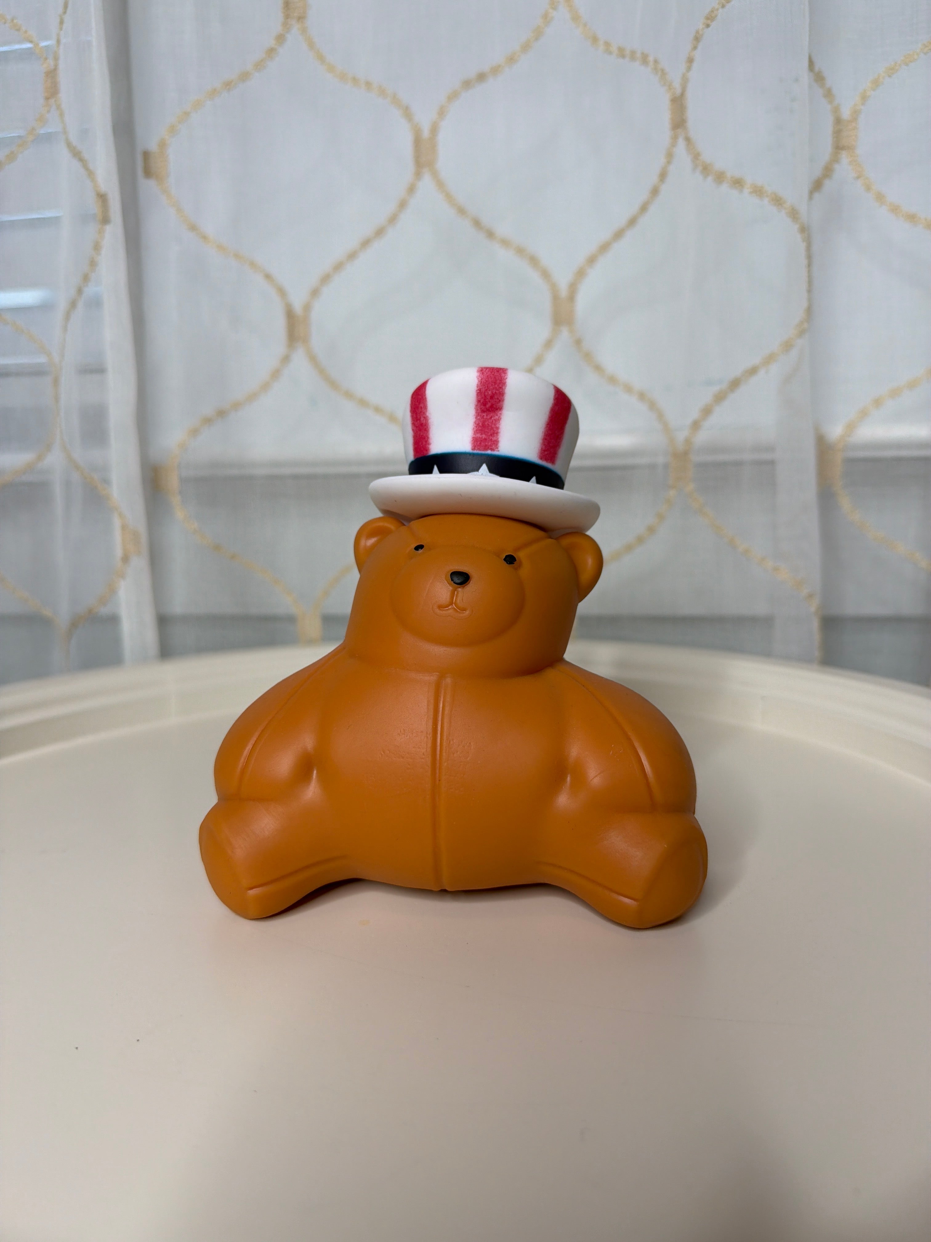 Squeeezy Bear with Americana hat